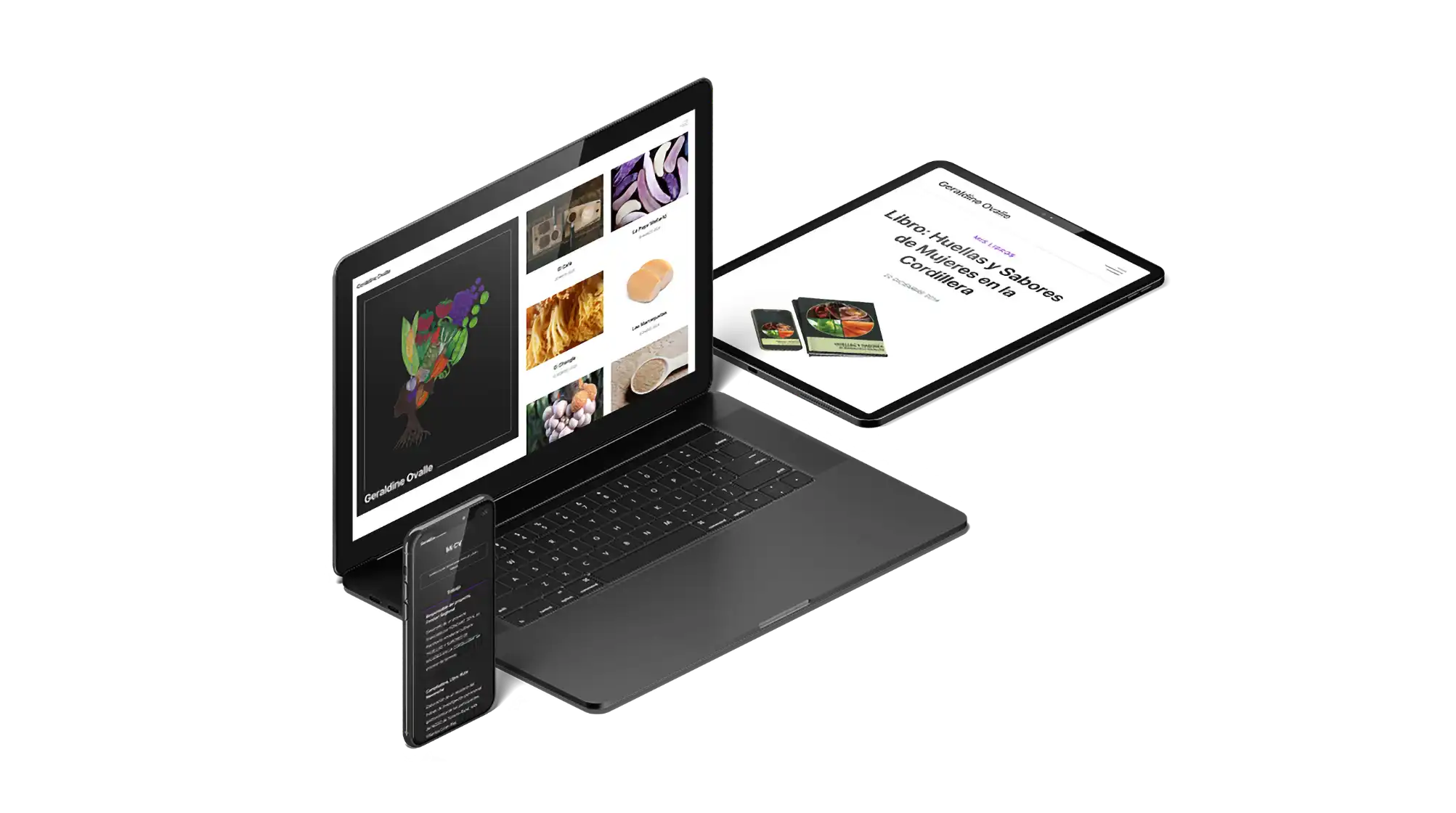 Sitio web GeraldineOvalle.com vista en diferentes tamaños y resoluciones.