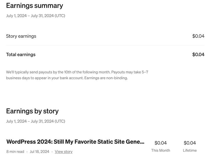 Pantallazo mostrando las ganacias