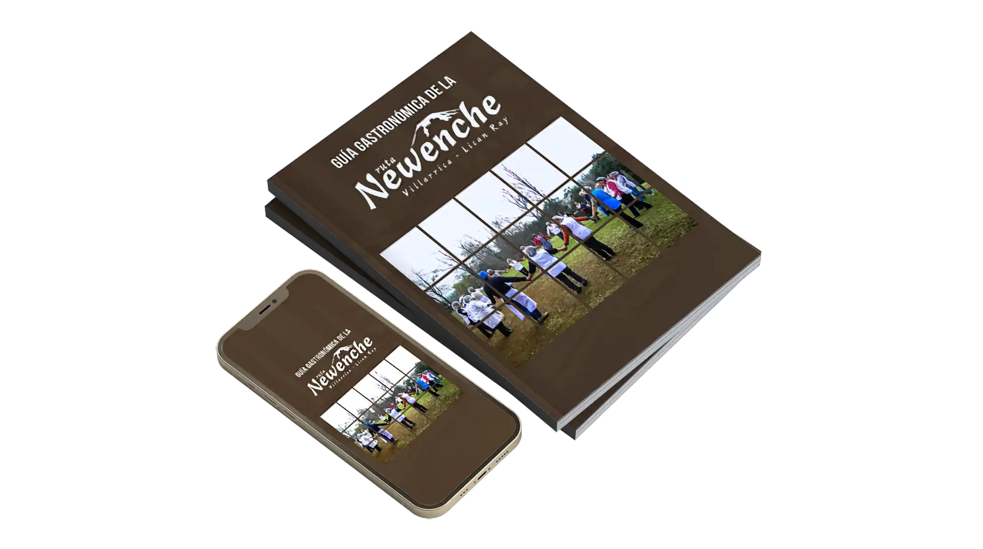 View of print and electronic eBook la Ruta Newenche